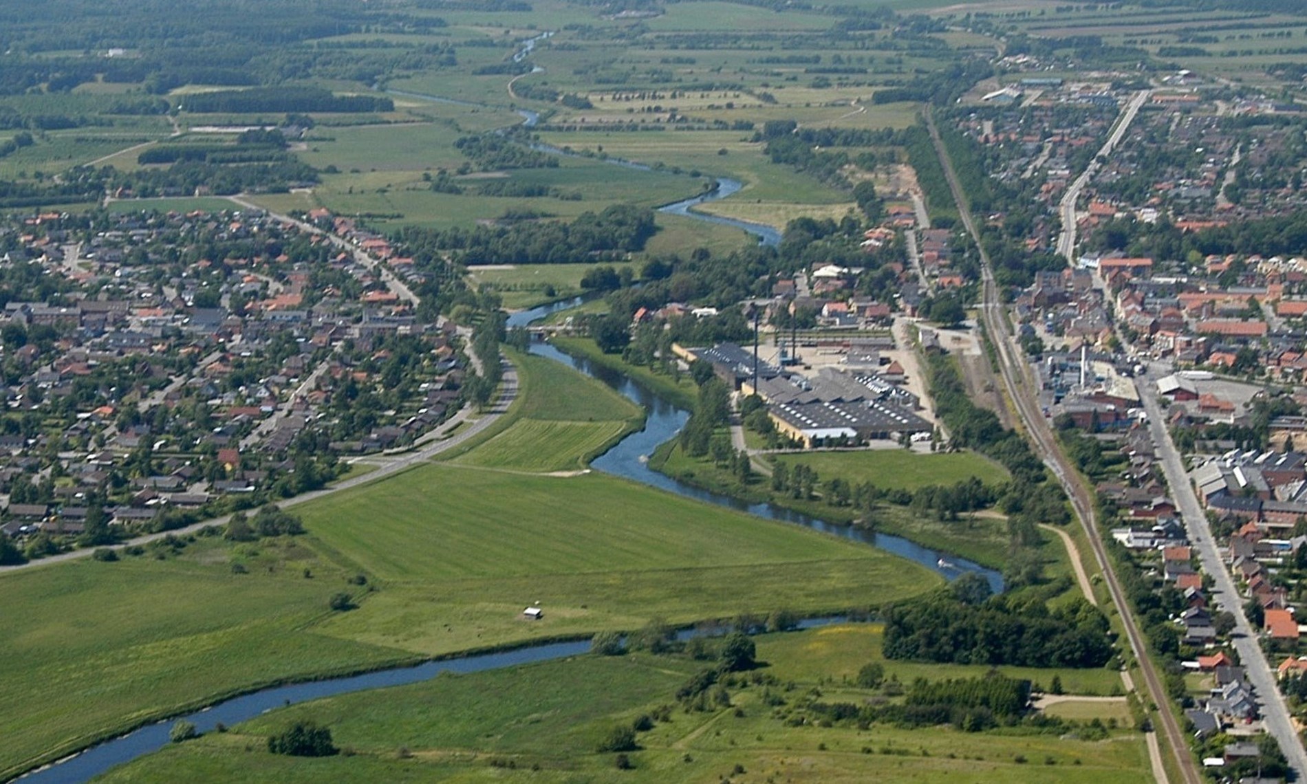 Luftfoto af Bjerringbro.