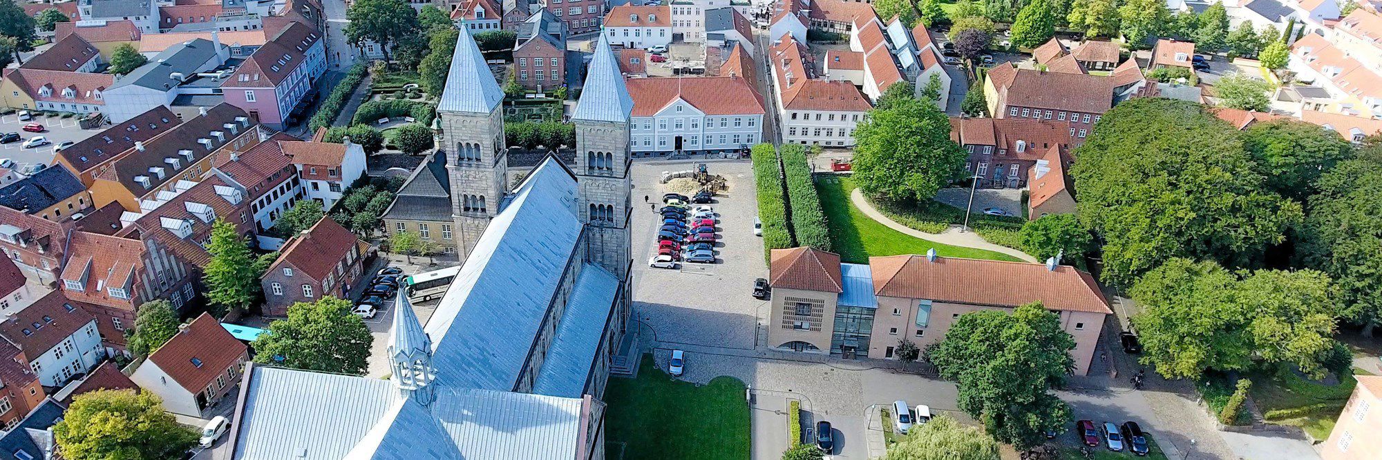 Luftfoto af området omkring Viborg Domkirke