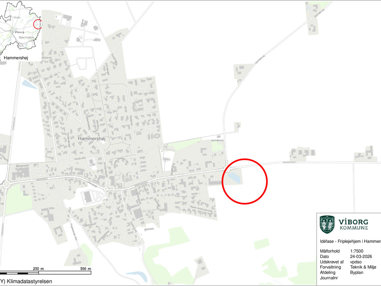 Kort over området ved Randersvej i Hammershøj