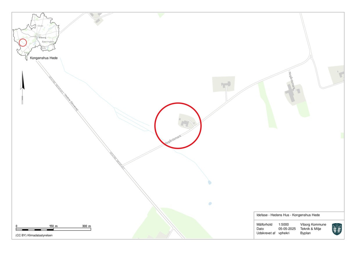 Kort over området ved Kongenshus Hede