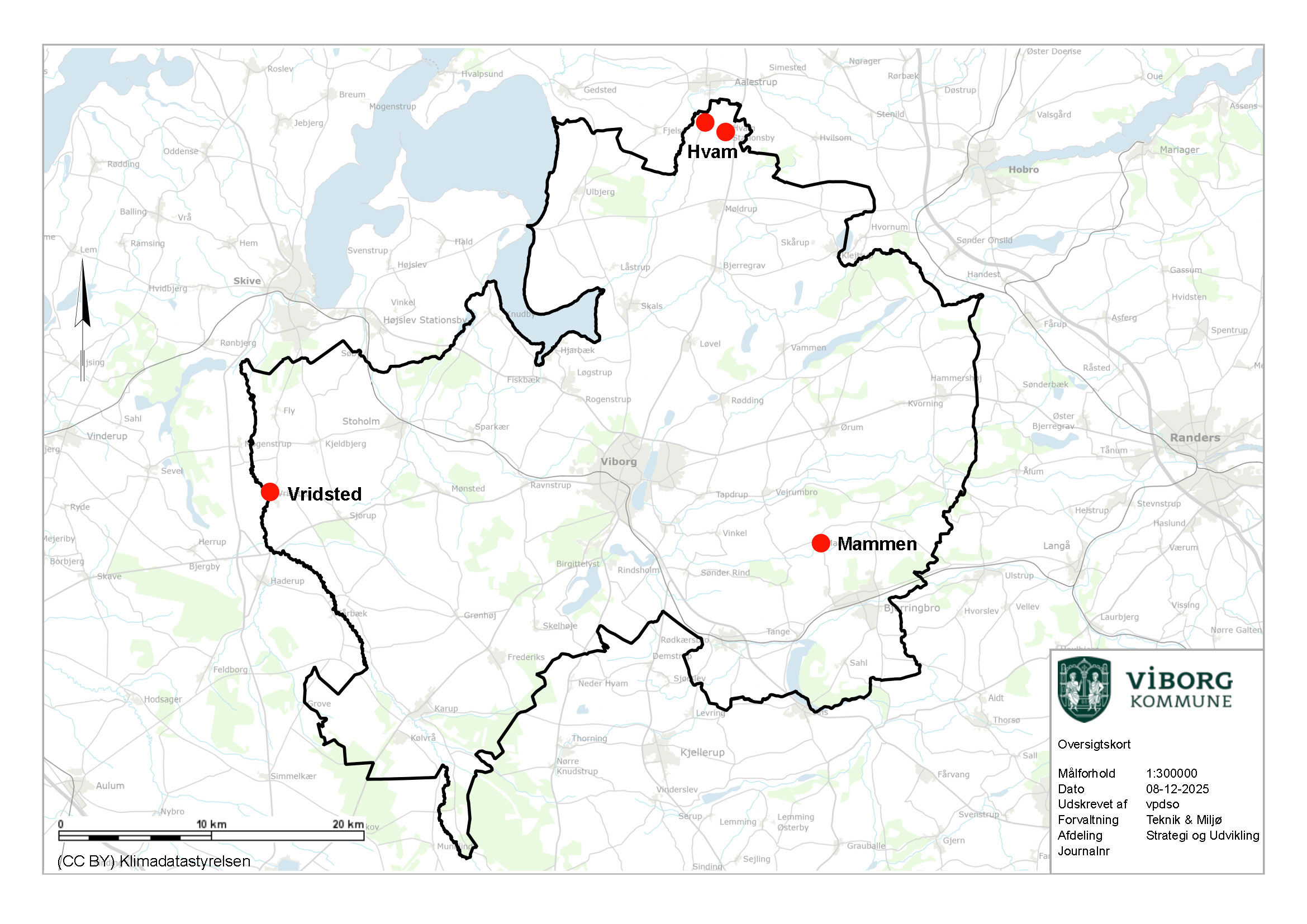 Oversigtskort over Mammen, Hvam og Vridsted