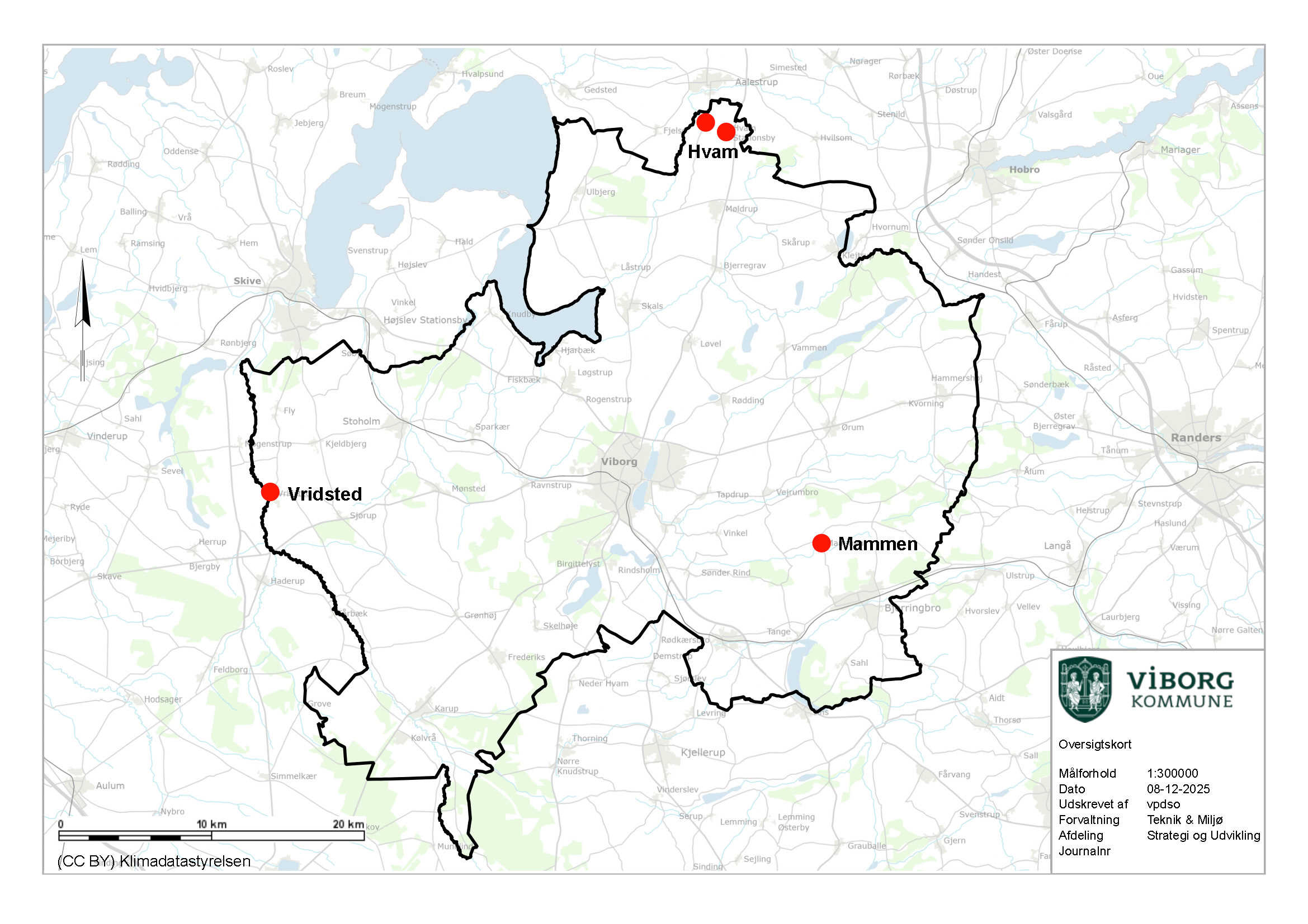 Oversigtskort over Mammen, Hvam og Vridsted