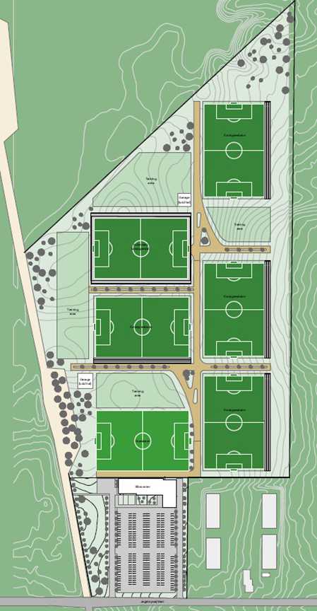 Udkast til strukturplan for det nye træningsanlæg
