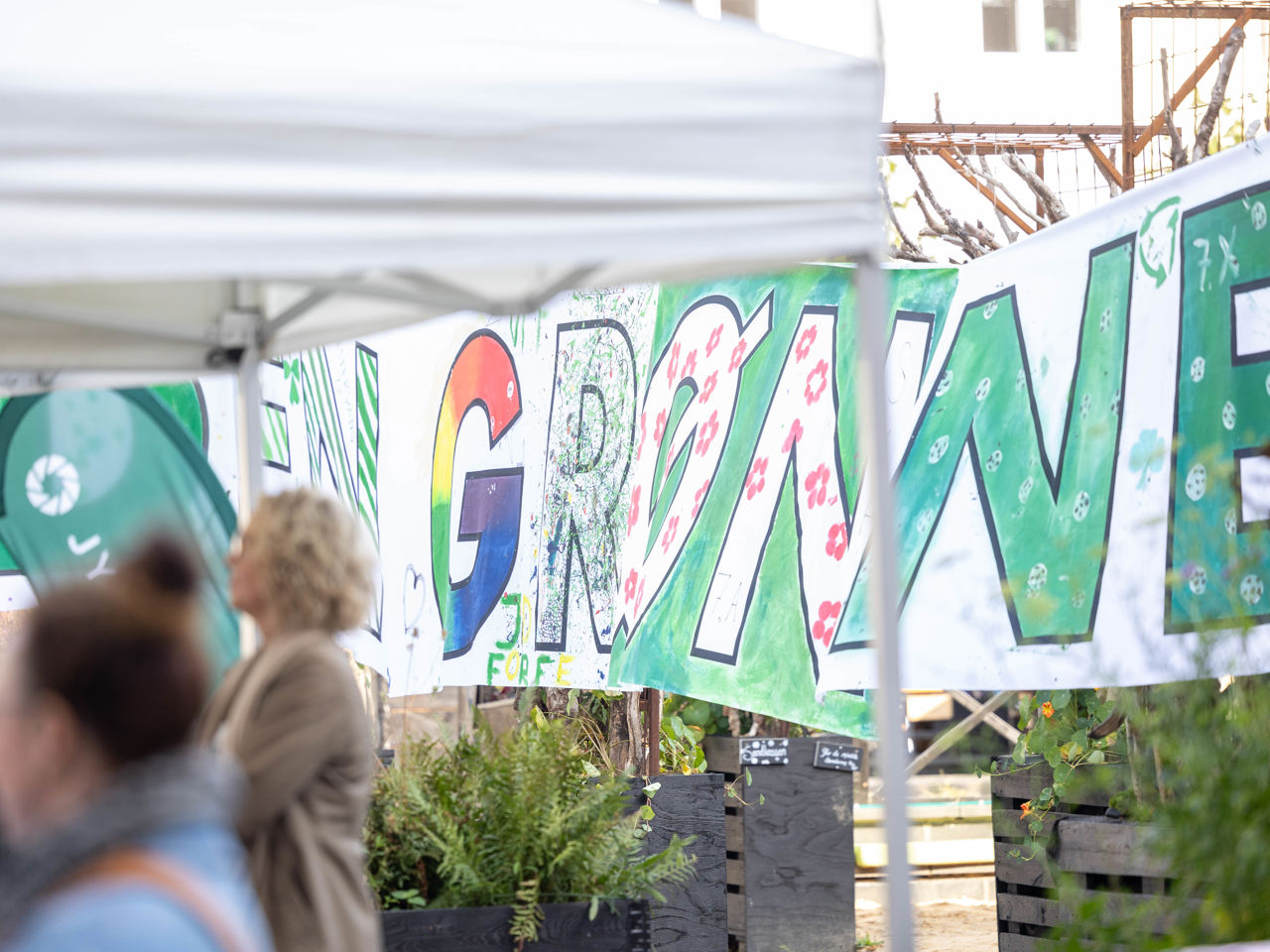 Banner med skriften: Grønne...