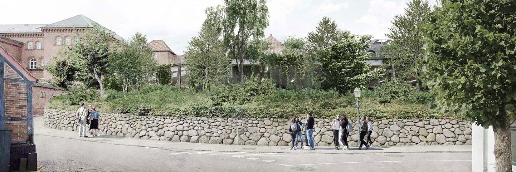 Illustration af gade i Domkirkevarteret