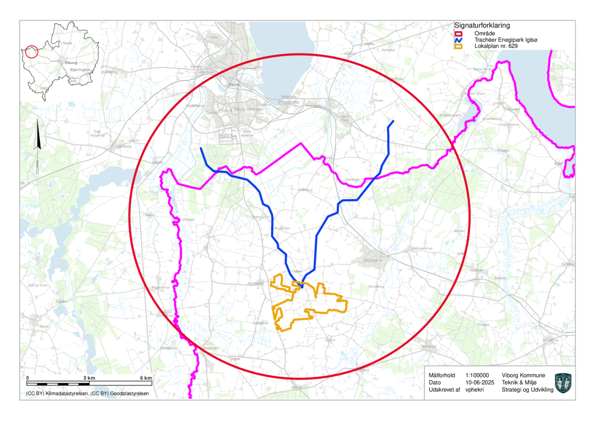 Oversigtskort tracheer ved energipark Iglsø