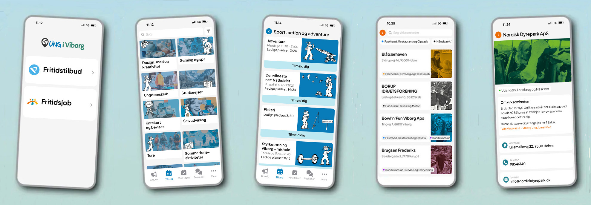 Illustration der viser indhold i app'en Ung i Viborg