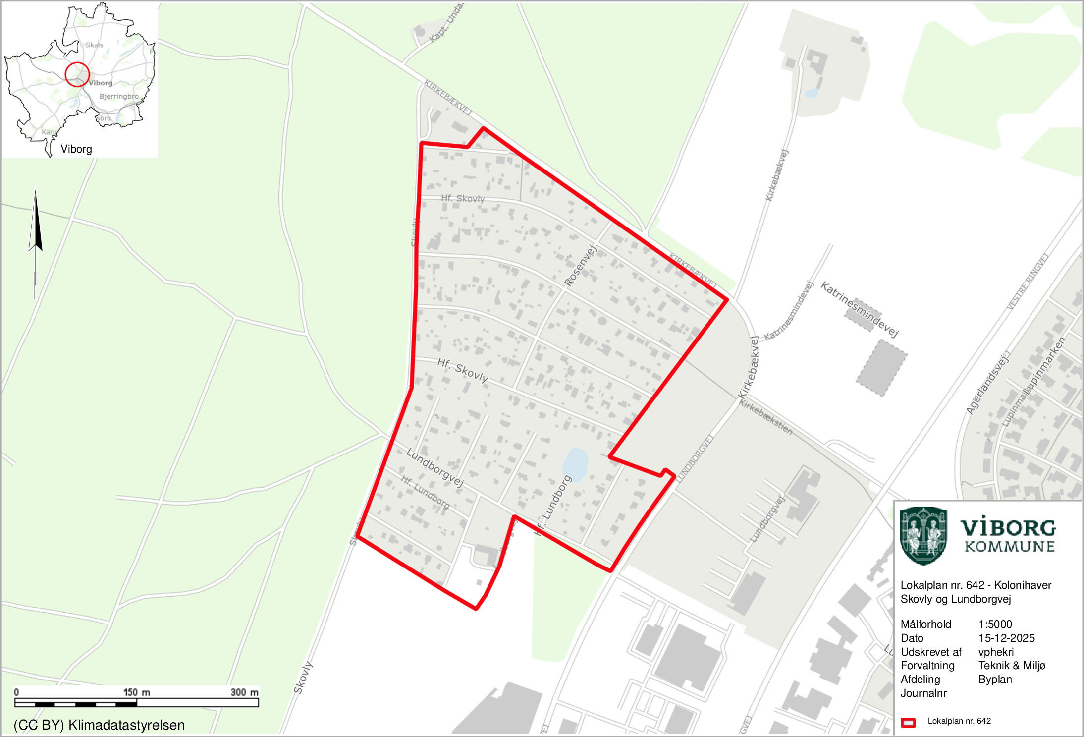Kort over området ved Skovly og Lundborgvej