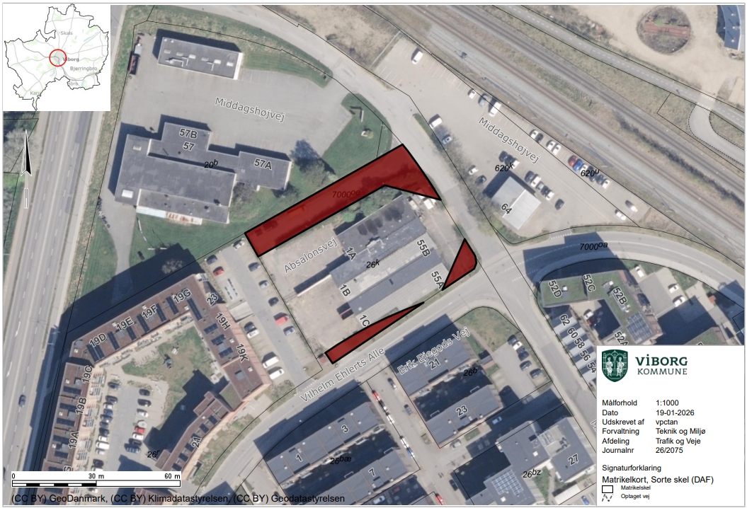 Kort over området ved Vilhelm Ehlerts Alle