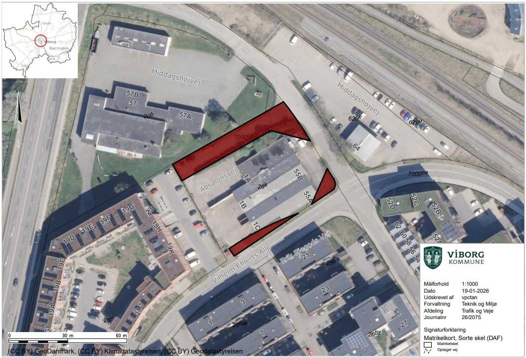 Kort over området ved Vilhelm Ehlerts Alle