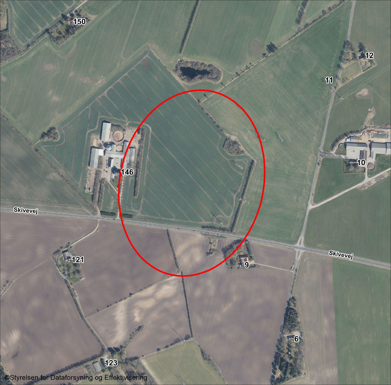 Kort over området - ©Styrelsen for Dataforsyning og Effektivisering