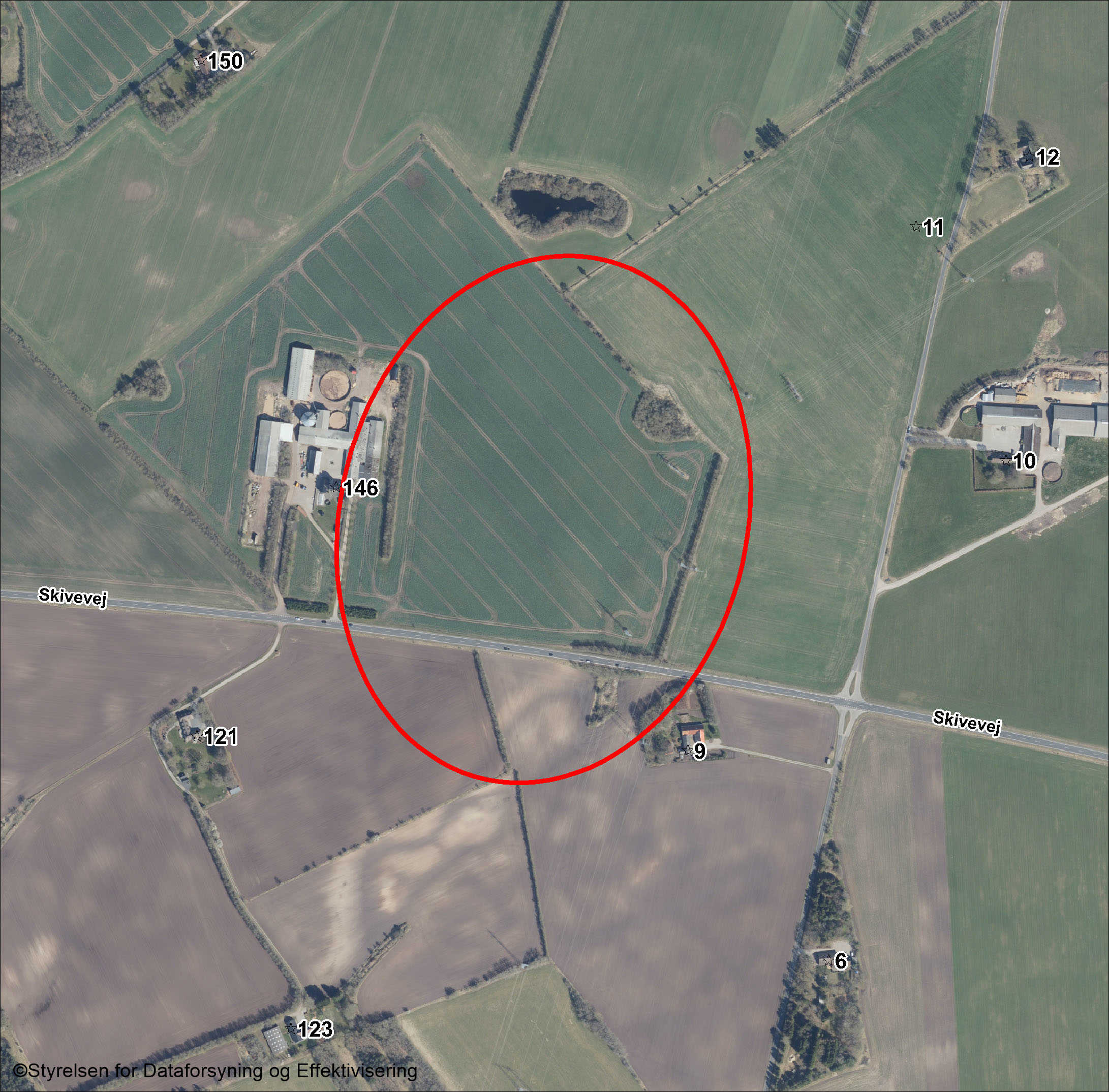 Kort over området - ©Styrelsen for Dataforsyning og Effektivisering