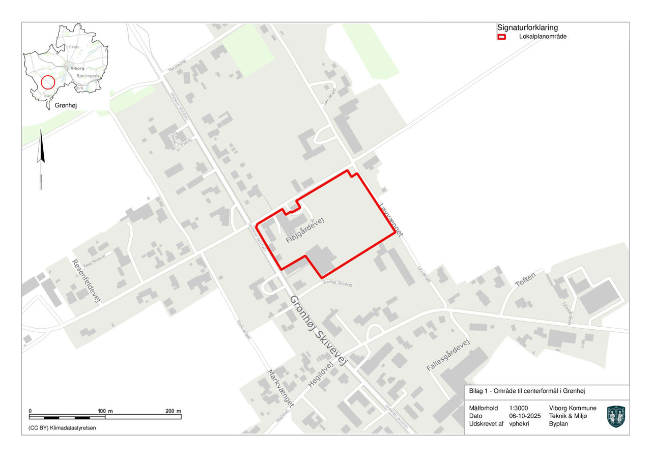 Kort over området ved Grønhøj Skivevej