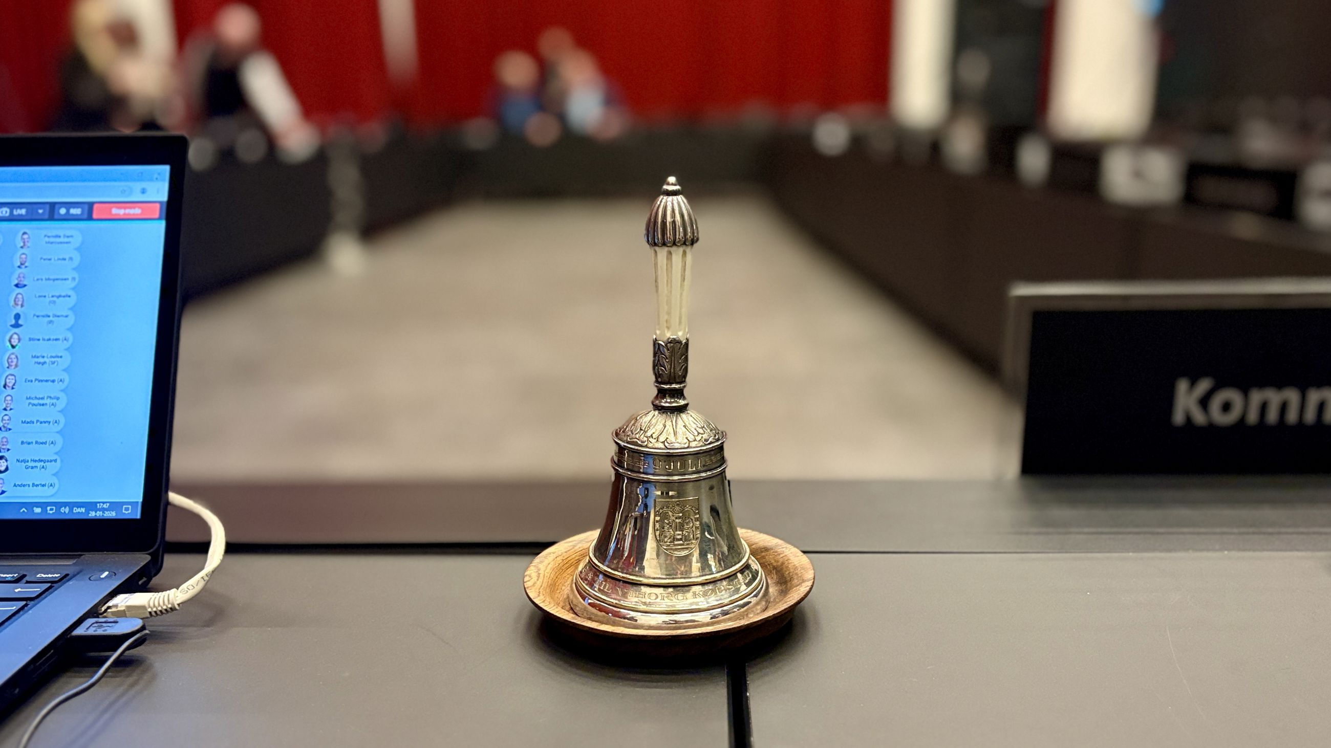 Byrådsklokken i Multisalen på Viborg Rådhus