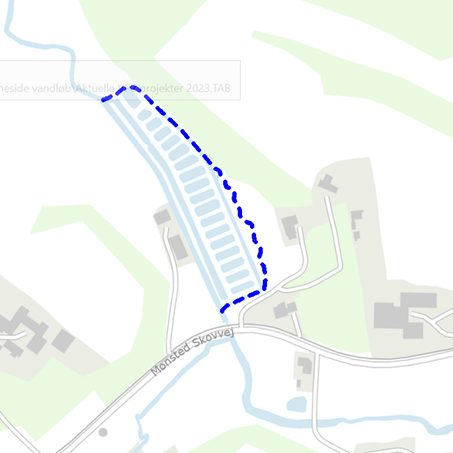 Skitse af projektet ved Mønsted Å