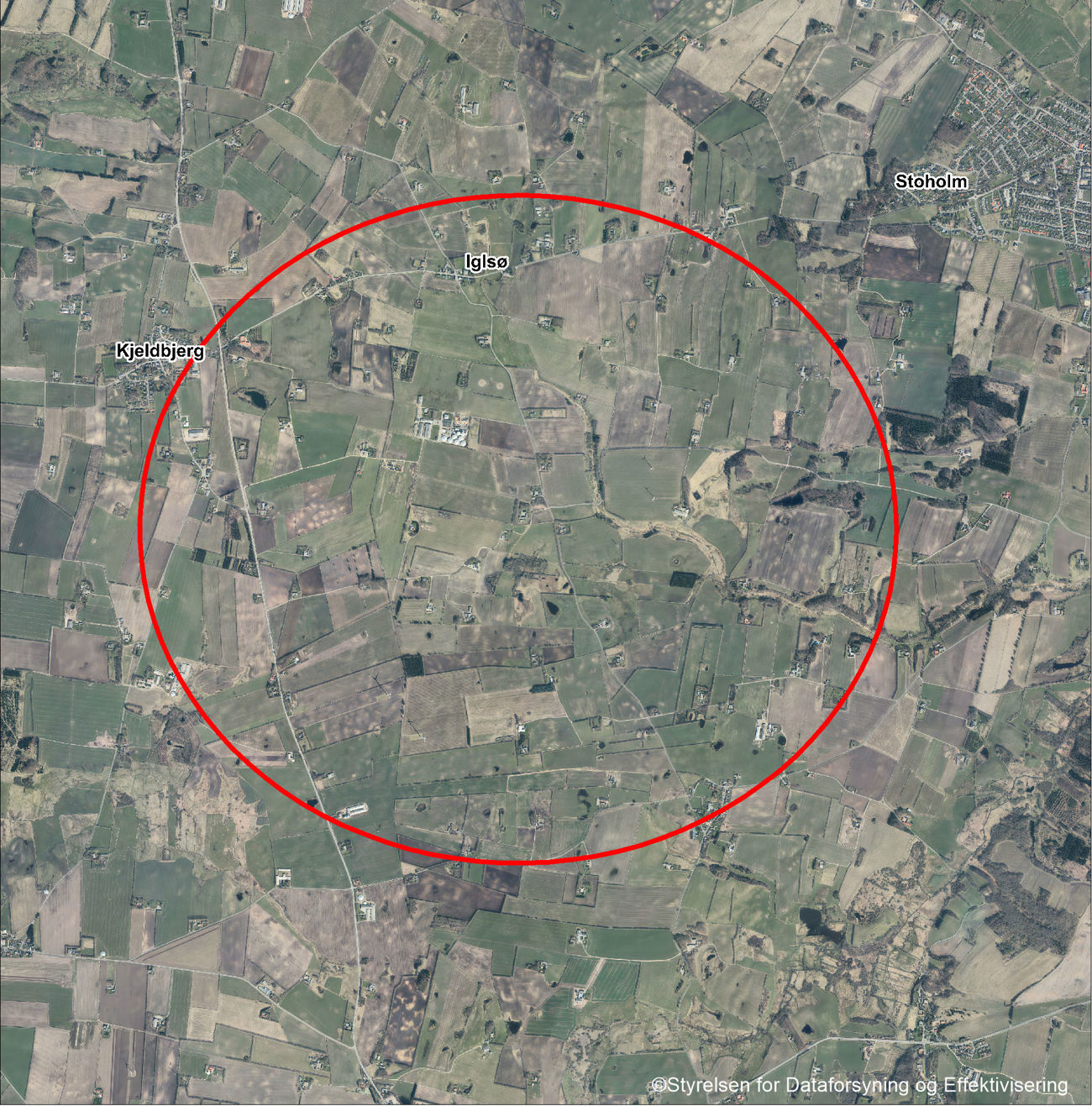 Kort over området ved Iglsø - ©Styrelsen for Dataforsyning og Effektivisering