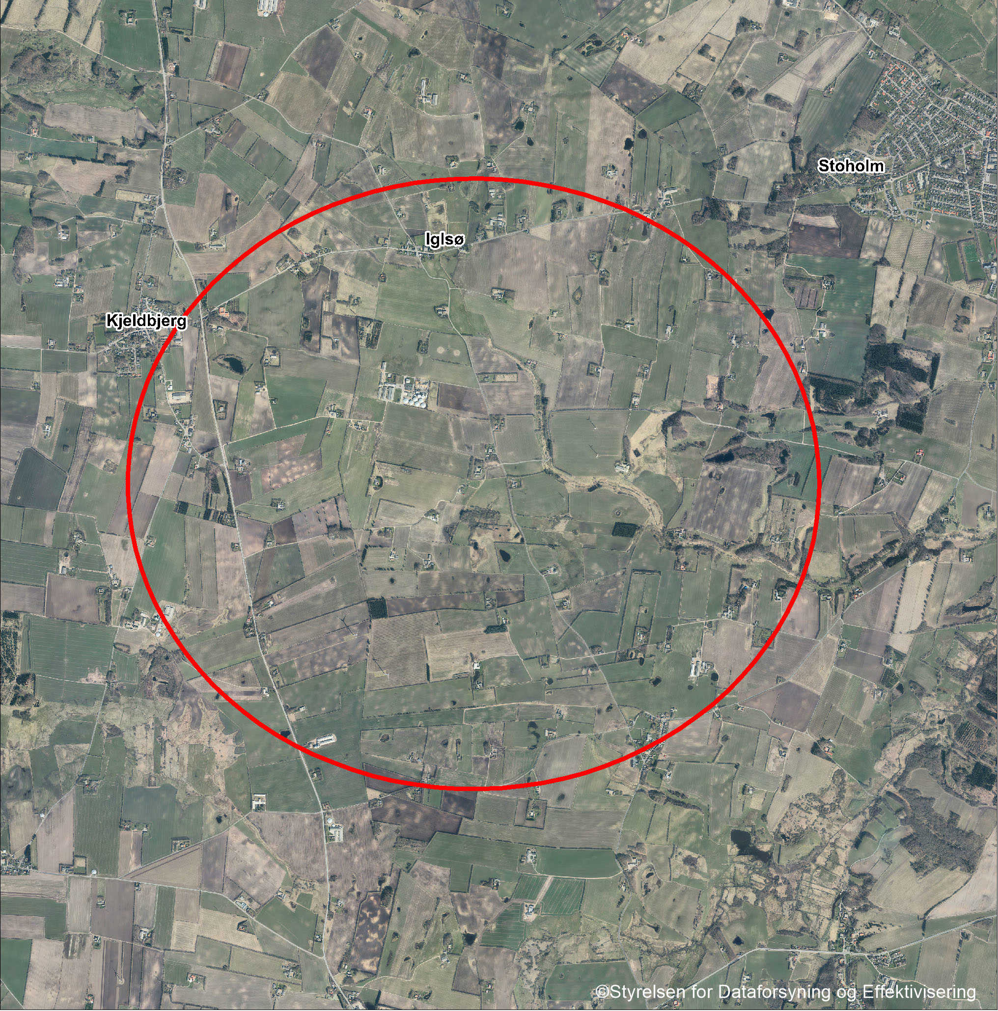 Kort over området ved Iglsø - ©Styrelsen for Dataforsyning og Effektivisering