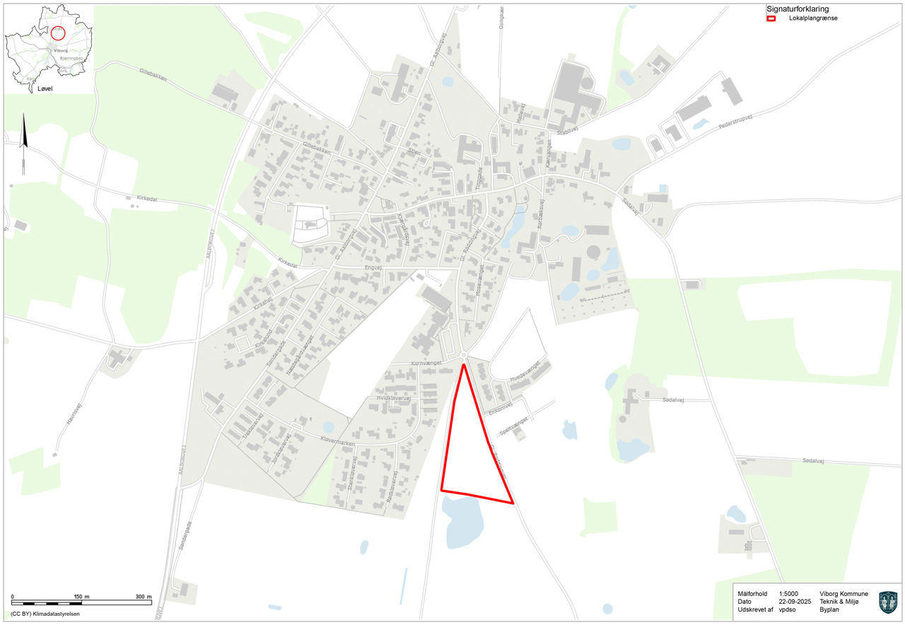 Oversigtskort over rekreativt område i Løvel