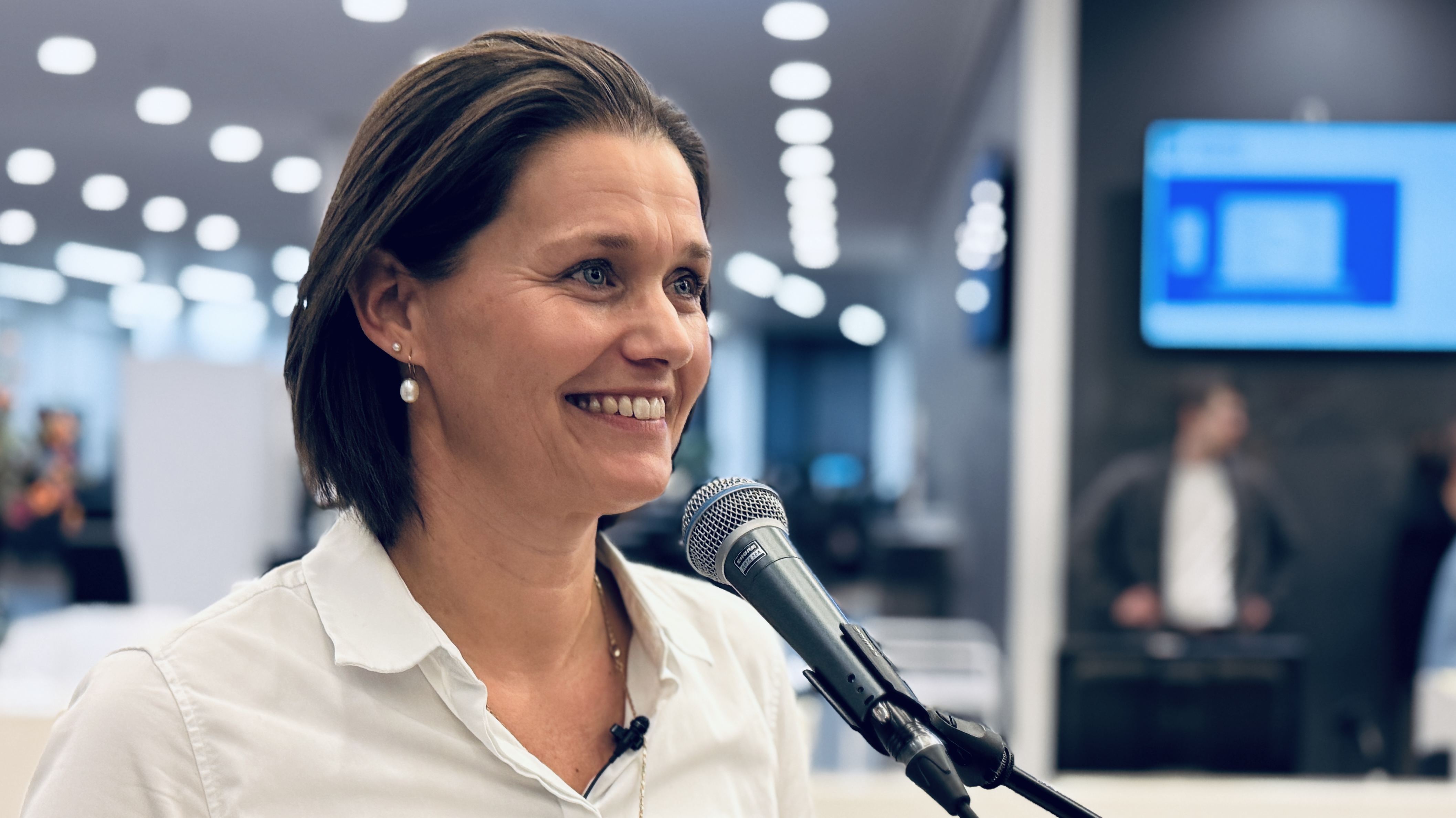 Katrine Fusager Rohdes holder nytårstale for medarbejdere