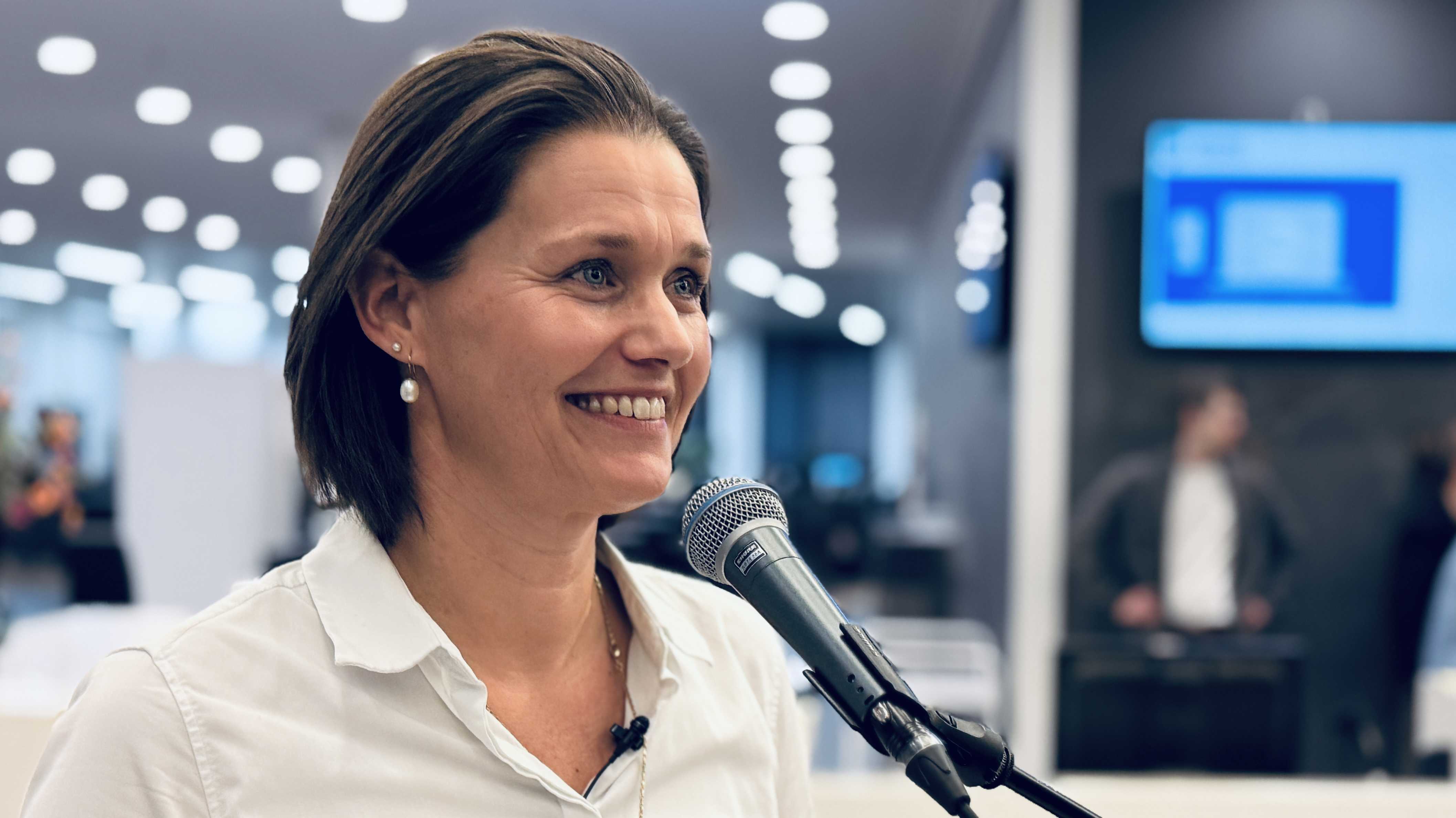 Katrine Fusager Rohdes holder nytårstale for medarbejdere